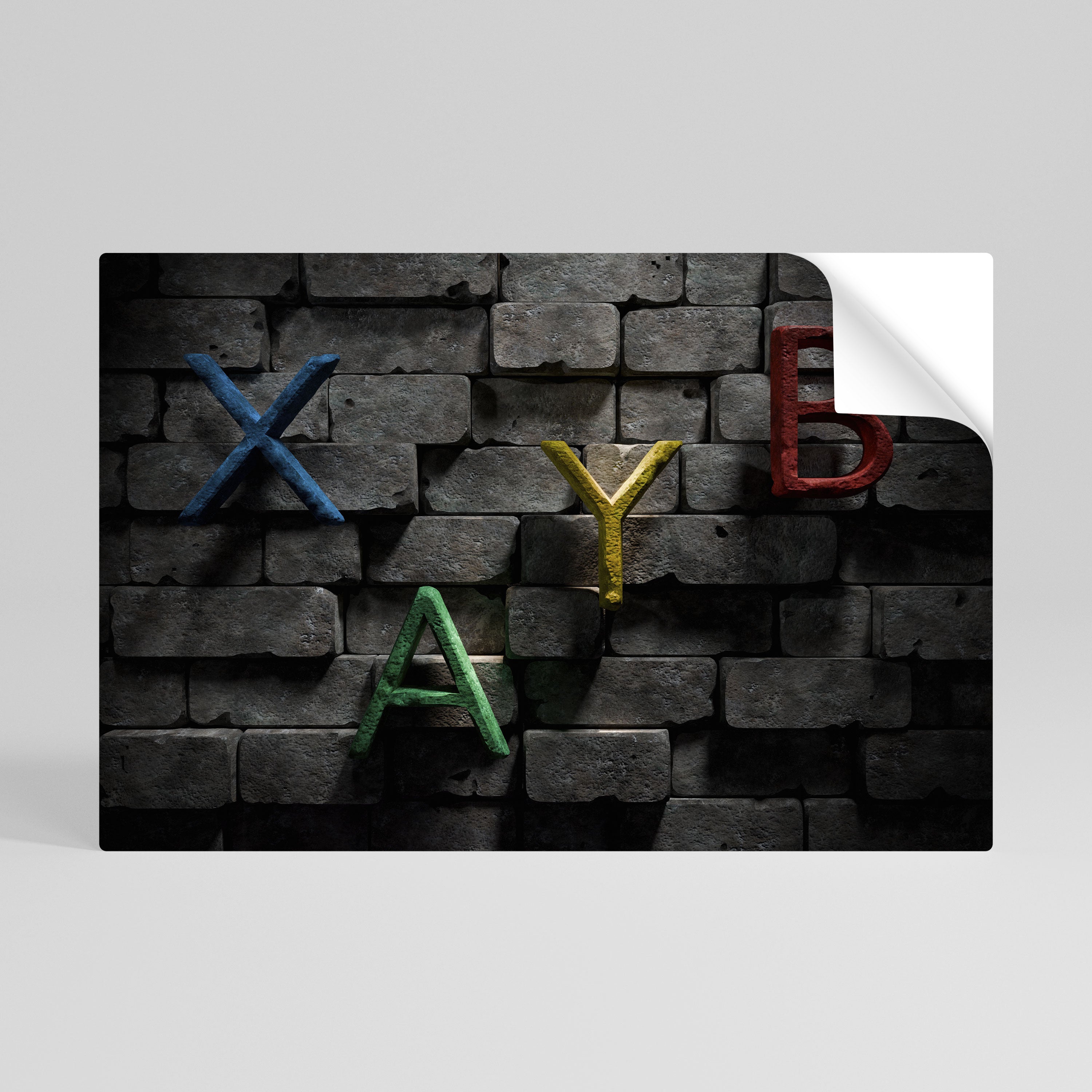 GAMER BRICK LETTERS Selbstklebendes Horizontal-Poster