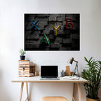 GAMER BRICK LETTERS Peel and Stick Horizontal Poster