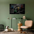 GAMER BRICK LETTERS Peel and Stick Horizontal Poster