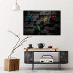 GAMER BRICK LETTERS Peel and Stick Horizontal Poster