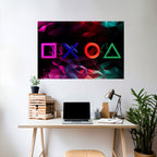 GEOMETRIC GAMER ICONS Selbstklebendes Horizontal-Poster