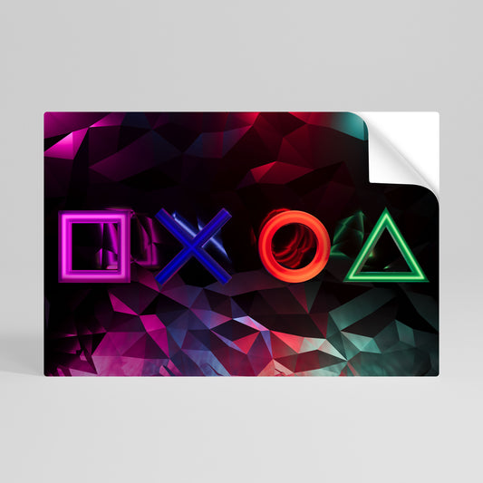 GEOMETRIC GAMER ICONS Selbstklebendes Horizontal-Poster