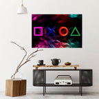 GEOMETRIC GAMER ICONS Selbstklebendes Horizontal-Poster
