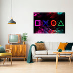 GEOMETRIC GAMER ICONS Selbstklebendes Horizontal-Poster