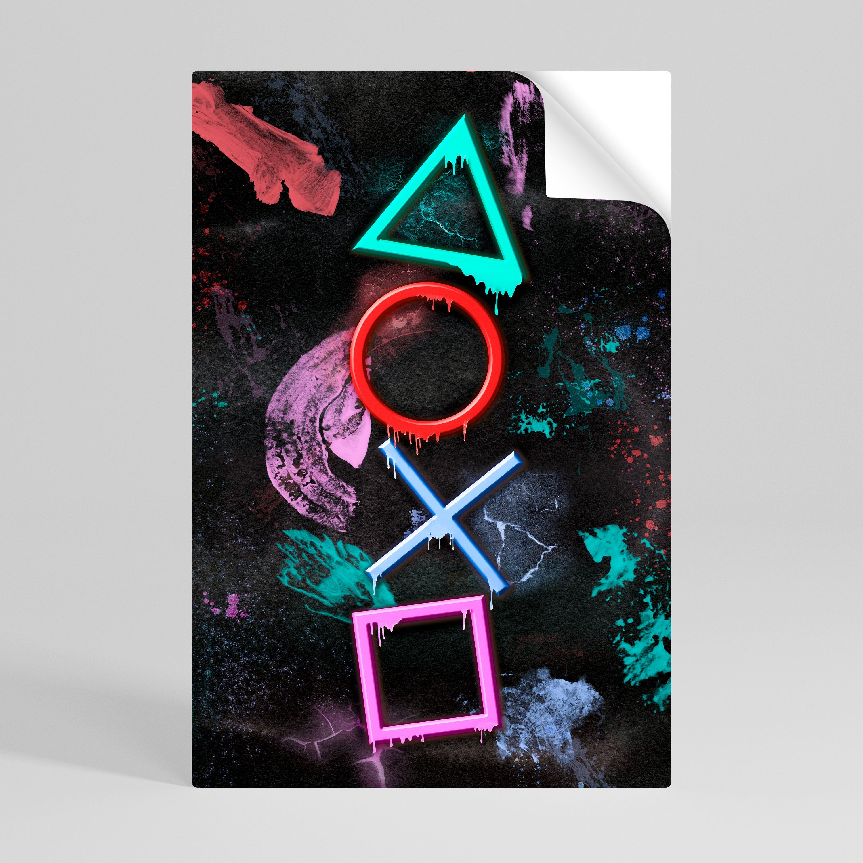 UPRISING NEON ICONS Vertikales Poster zum Abziehen und Aufkleben