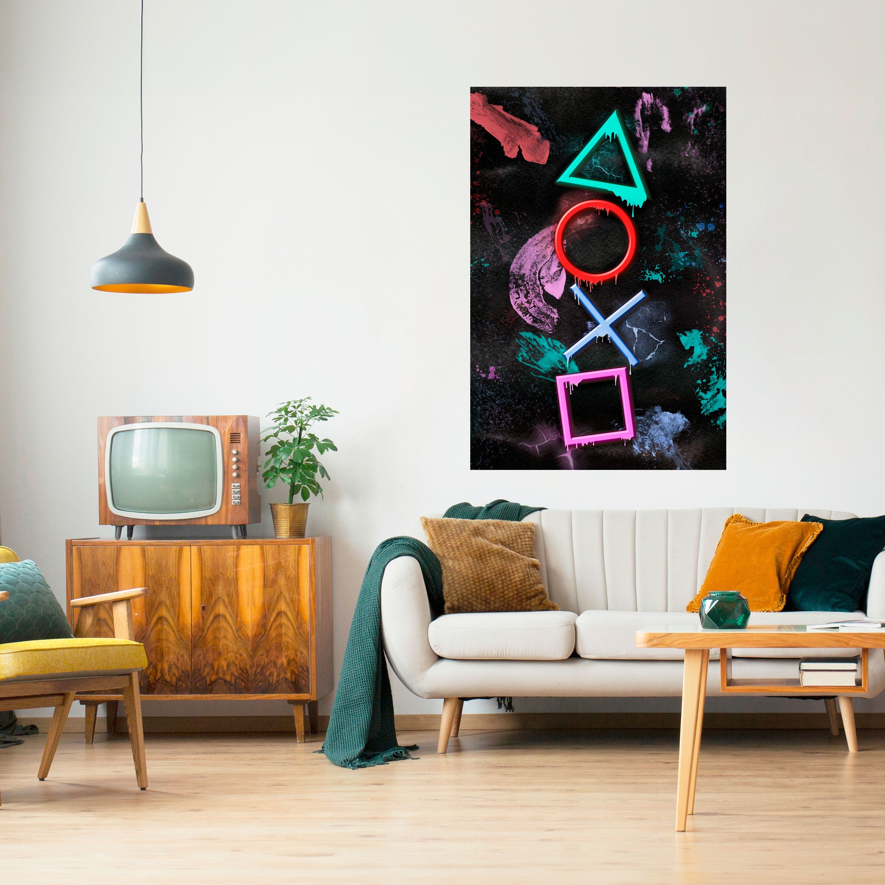 UPRISING NEON ICONS Vertikales Poster zum Abziehen und Aufkleben
