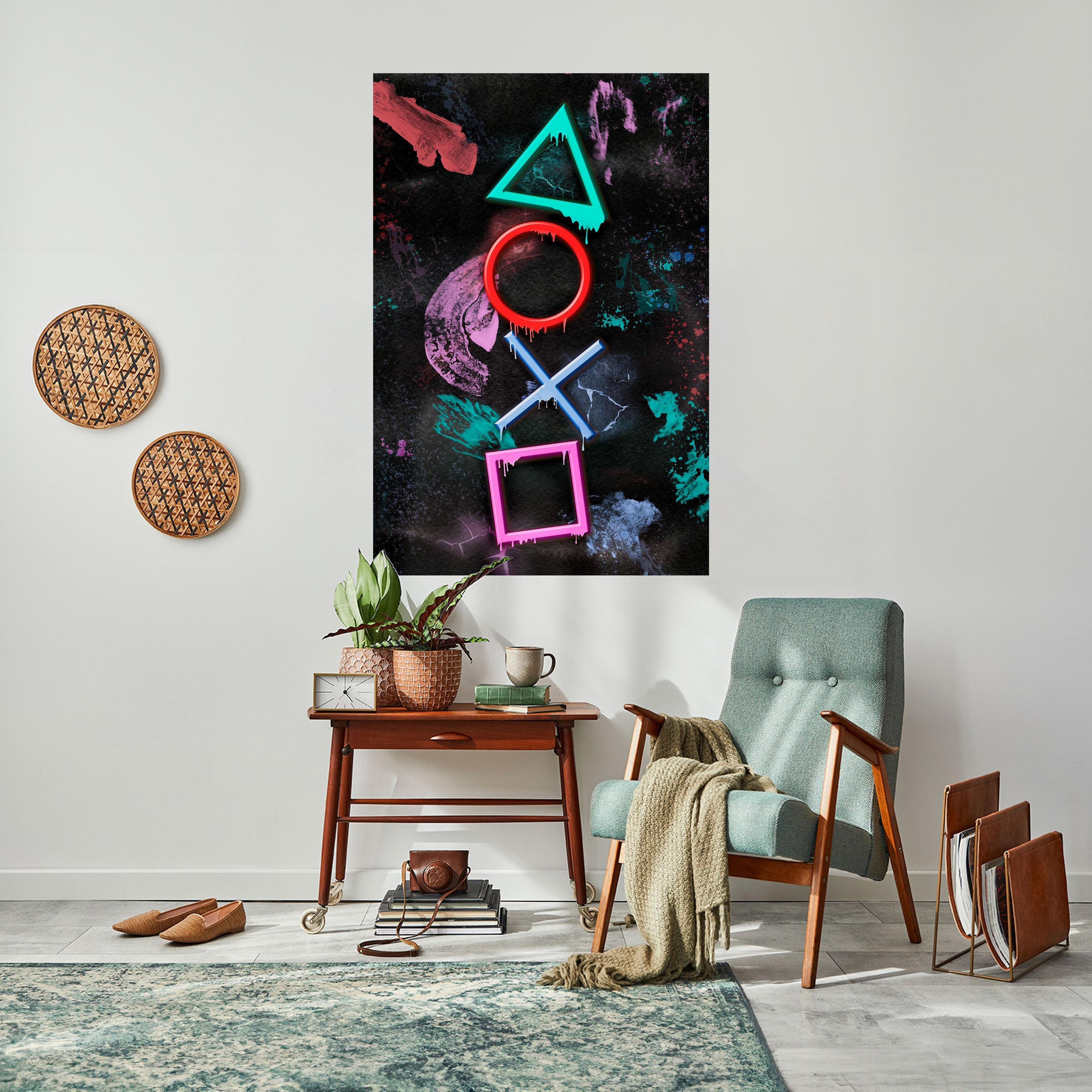 UPRISING NEON ICONS Vertikales Poster zum Abziehen und Aufkleben