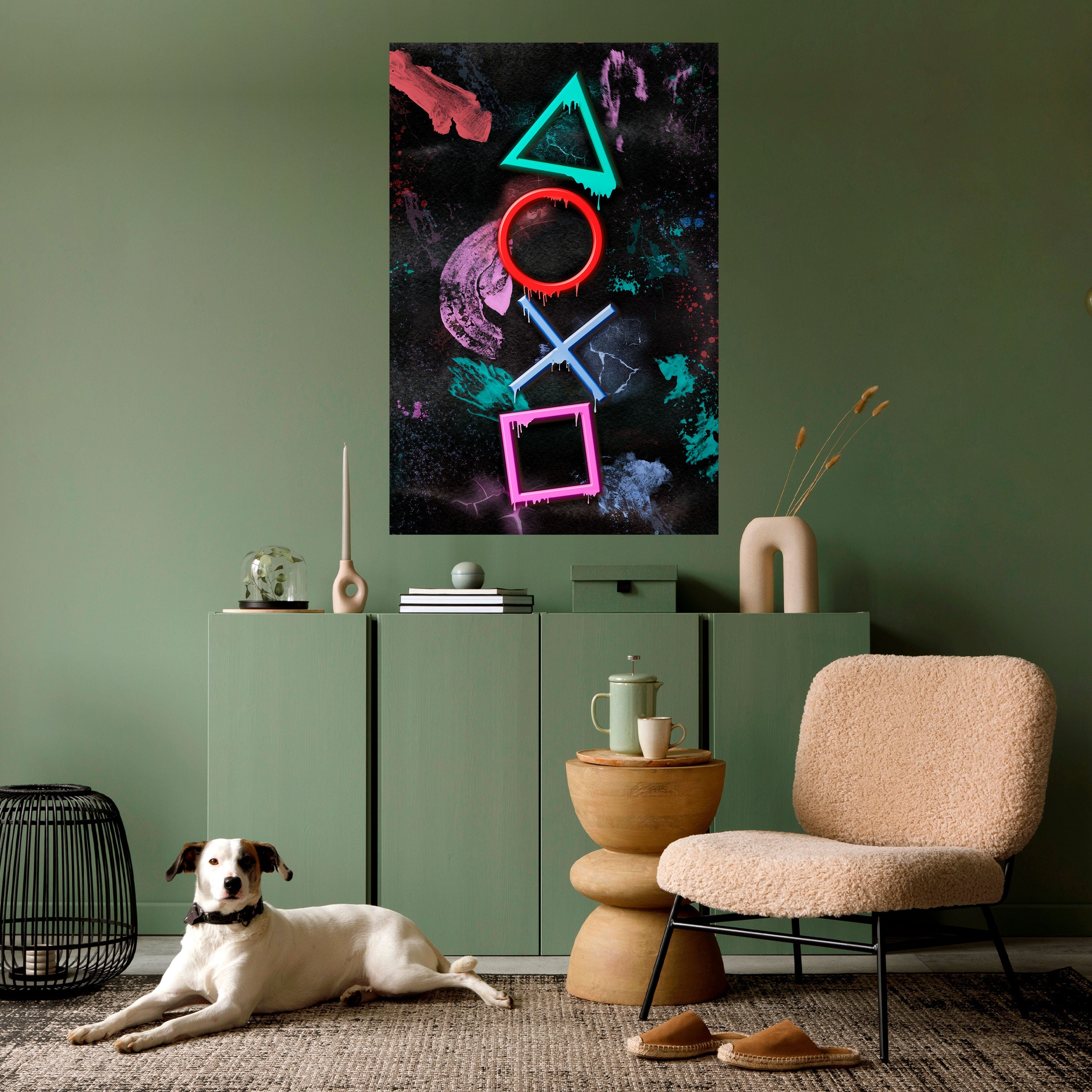 UPRISING NEON ICONS Vertikales Poster zum Abziehen und Aufkleben