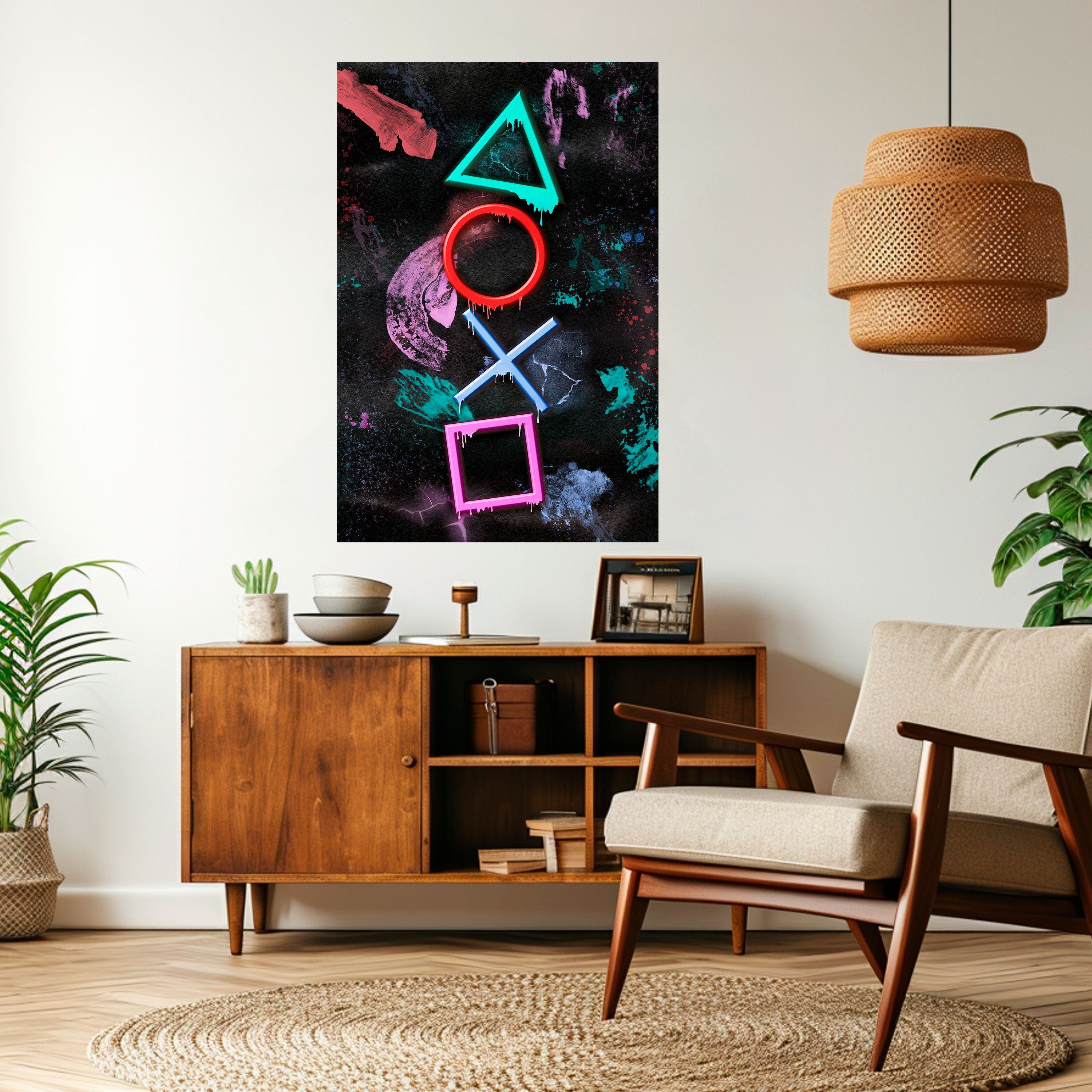 UPRISING NEON ICONS Vertikales Poster zum Abziehen und Aufkleben
