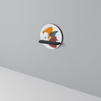 STELLAR STROKES Rundes Kunstregal in Schwarz