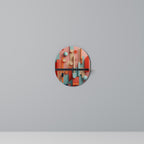 COLORBURST CONSTRUCT Ovales Kunstregal in Schwarz