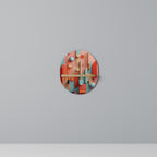 COLORBURST CONSTRUCT Ovales Kunstregal in Eiche-Optik