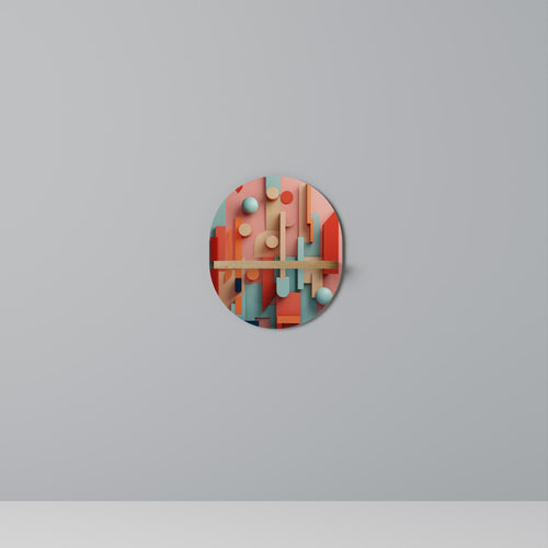 COLORBURST CONSTRUCT Ovales Kunstregal in Eiche-Optik