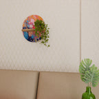 INKED ILLUSIONS Ovales Kunstregal in Eiche-Optik