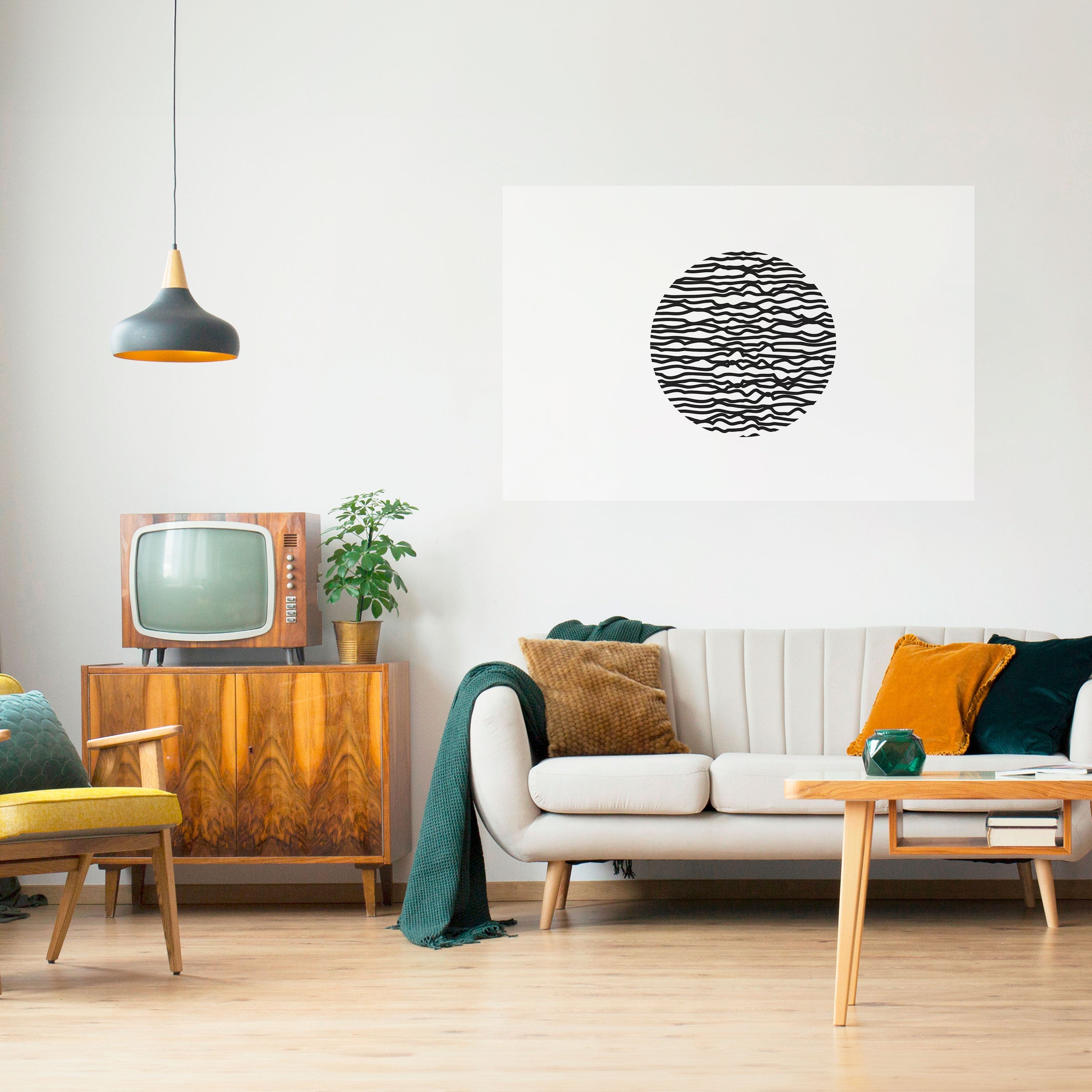LUNA LINES Peel and Stick Horizontal Poster