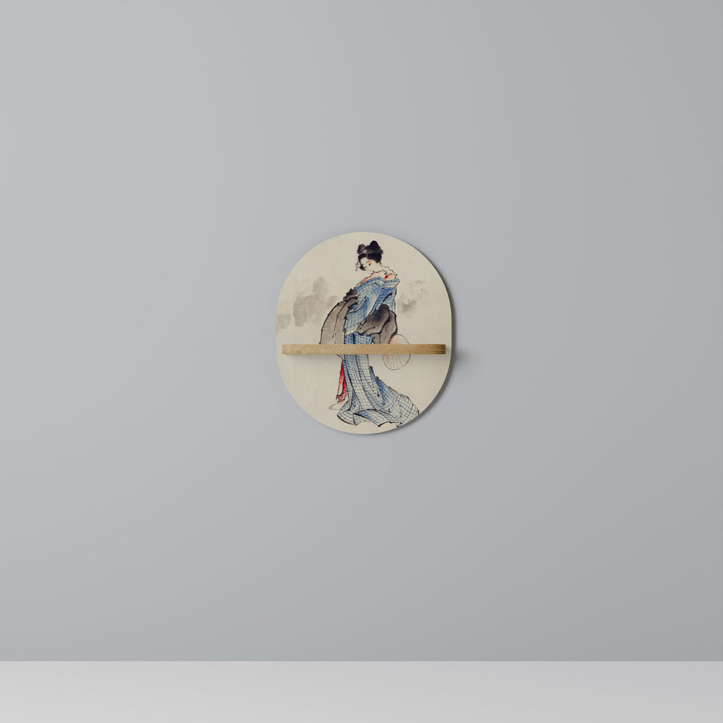 GEISHA FANTASY Ovales Kunstregal in Eichenoptik