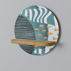 SHROUDED SHAPES Round Art Shelf In Oak Effect