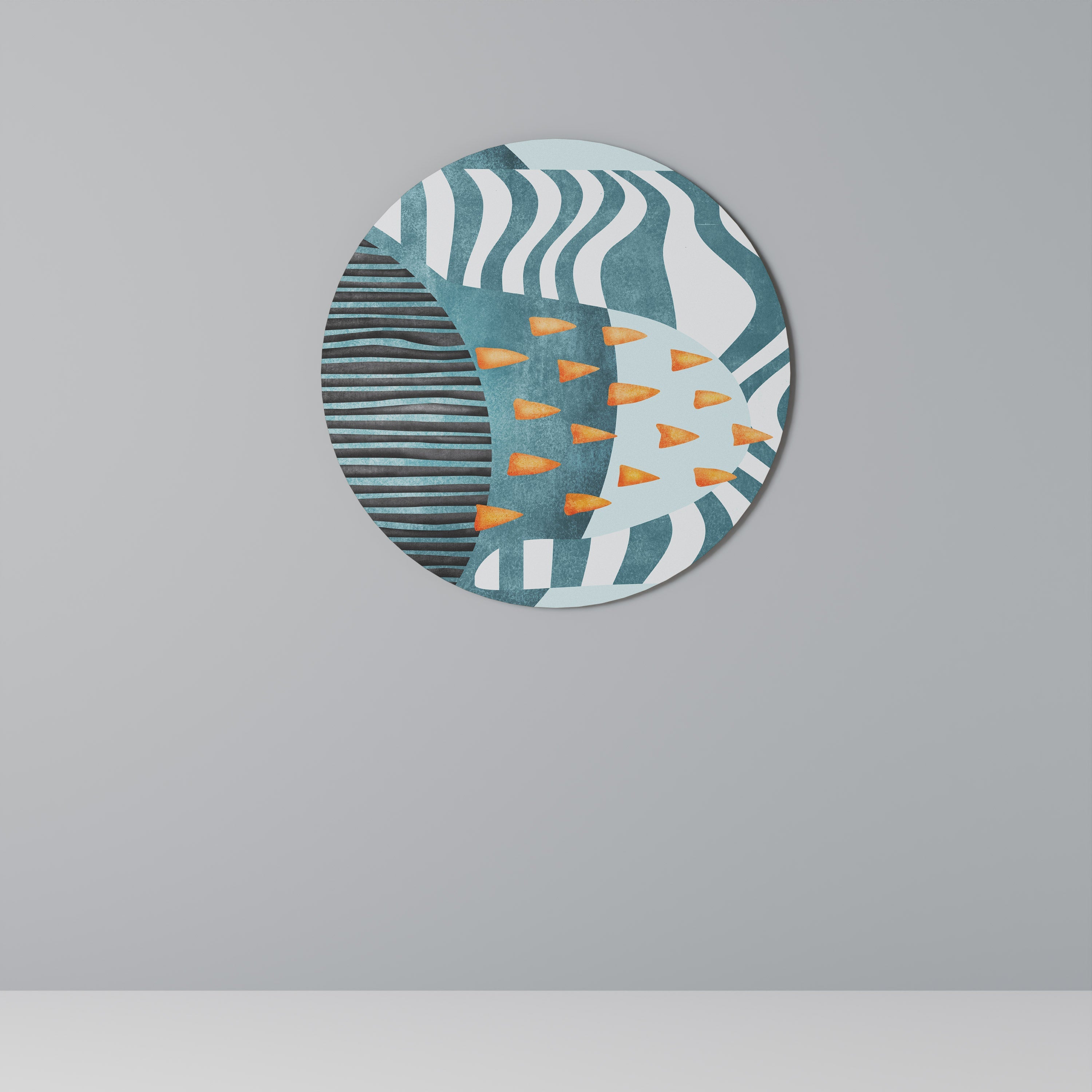 SHROUDED SHAPES Runde Wanddekoration Ø 69 cm