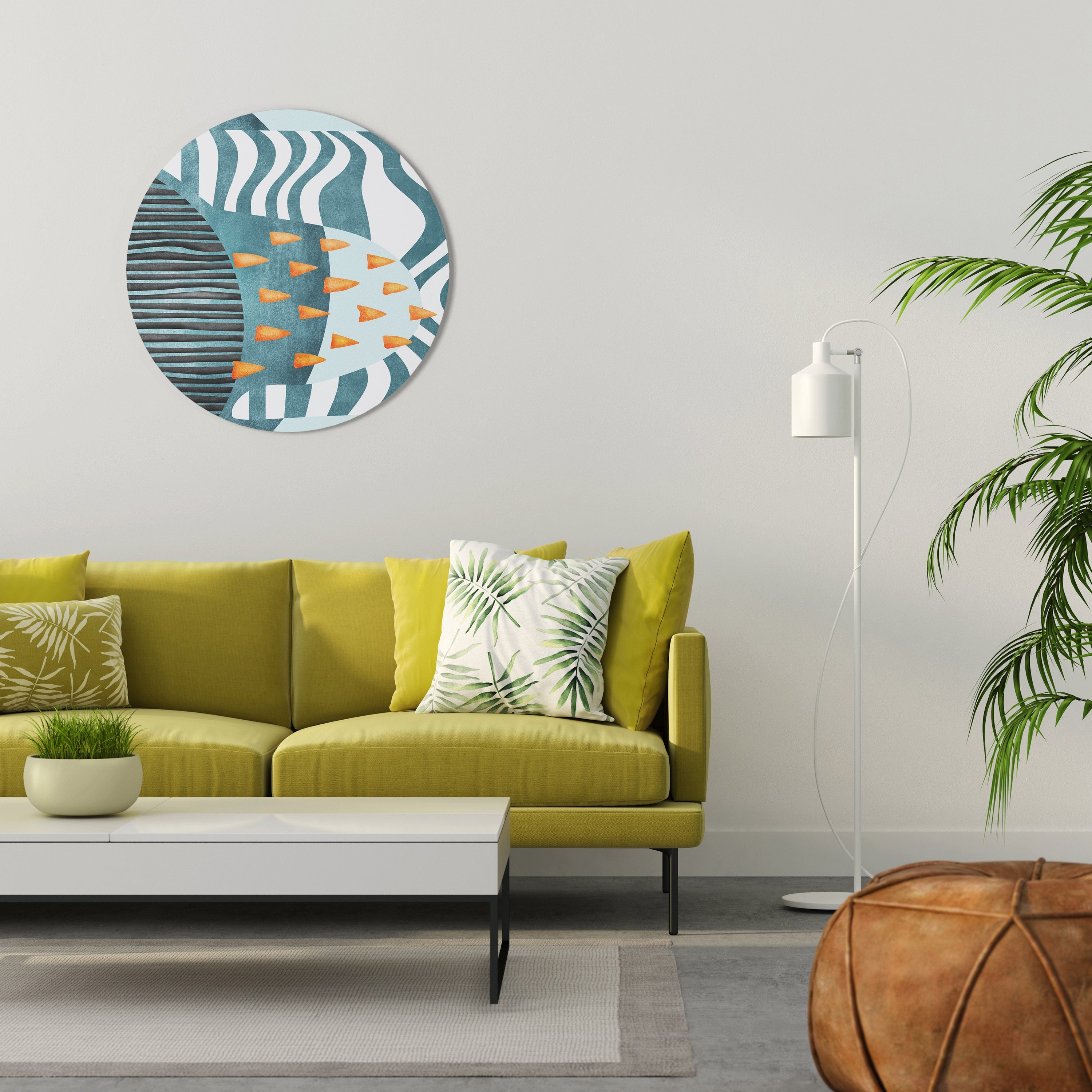 SHROUDED SHAPES Runde Wanddekoration Ø 69 cm