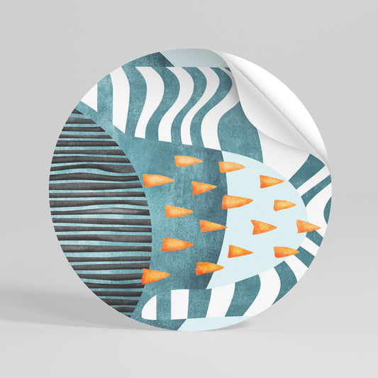 SHROUDED SHAPES Peel and Stick Round Sticker