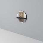 IMAGINARY RAIN Oval Art Shelf In Black Finish