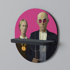 AMERICAN GOTHIC BLING Ovales Kunstregal in Schwarz