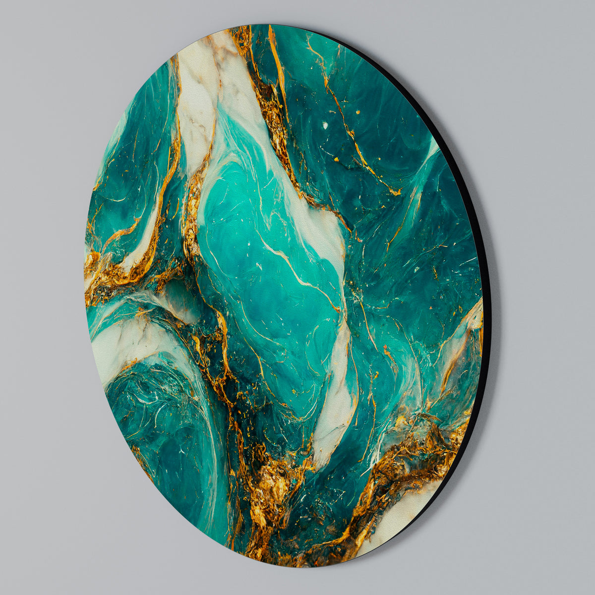 GILDED WHISPERS Rundes Wandbild