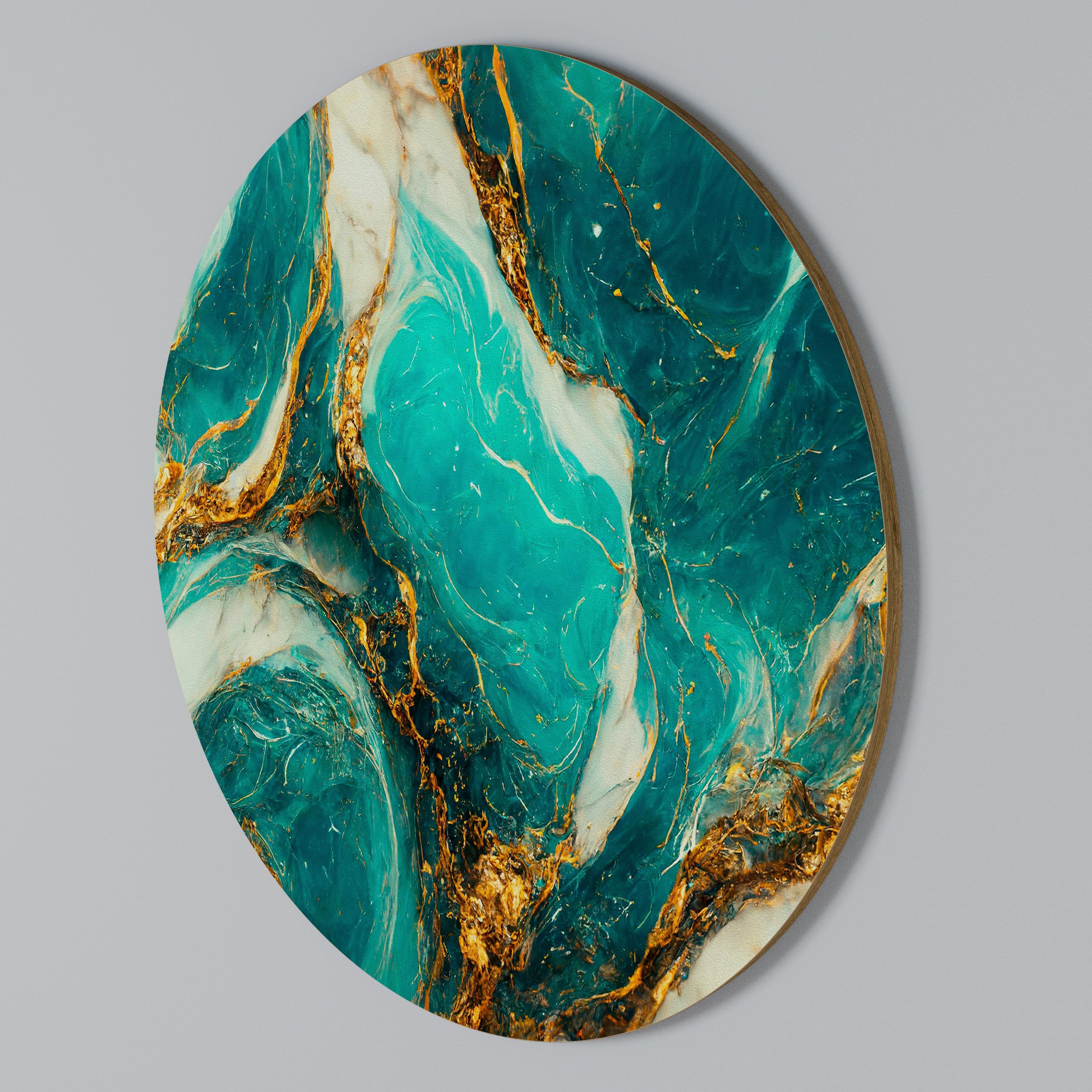 GILDED WHISPERS Rundes Wandbild