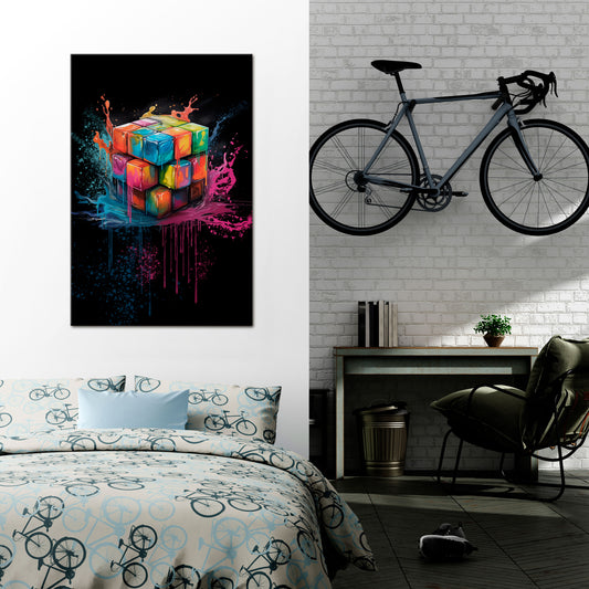 CUBE FUSION Vertical Canvas Print