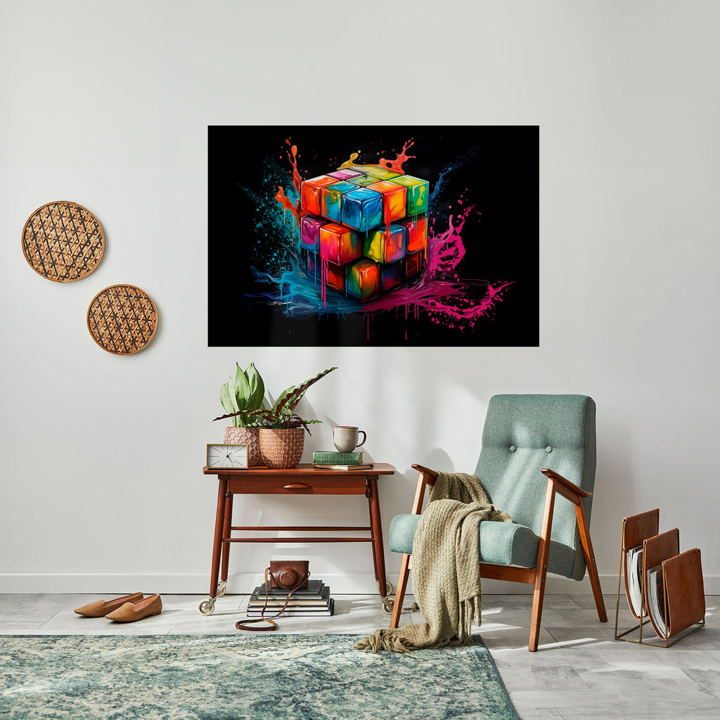 CUBE FUSION Peel and Stick Horizontal Poster