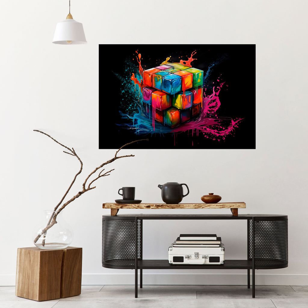 CUBE FUSION Peel and Stick Horizontal Poster