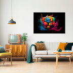 CUBE FUSION Selbstklebendes Horizontal-Poster