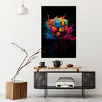 CUBE FUSION Selbstklebendes Poster - Hochformat