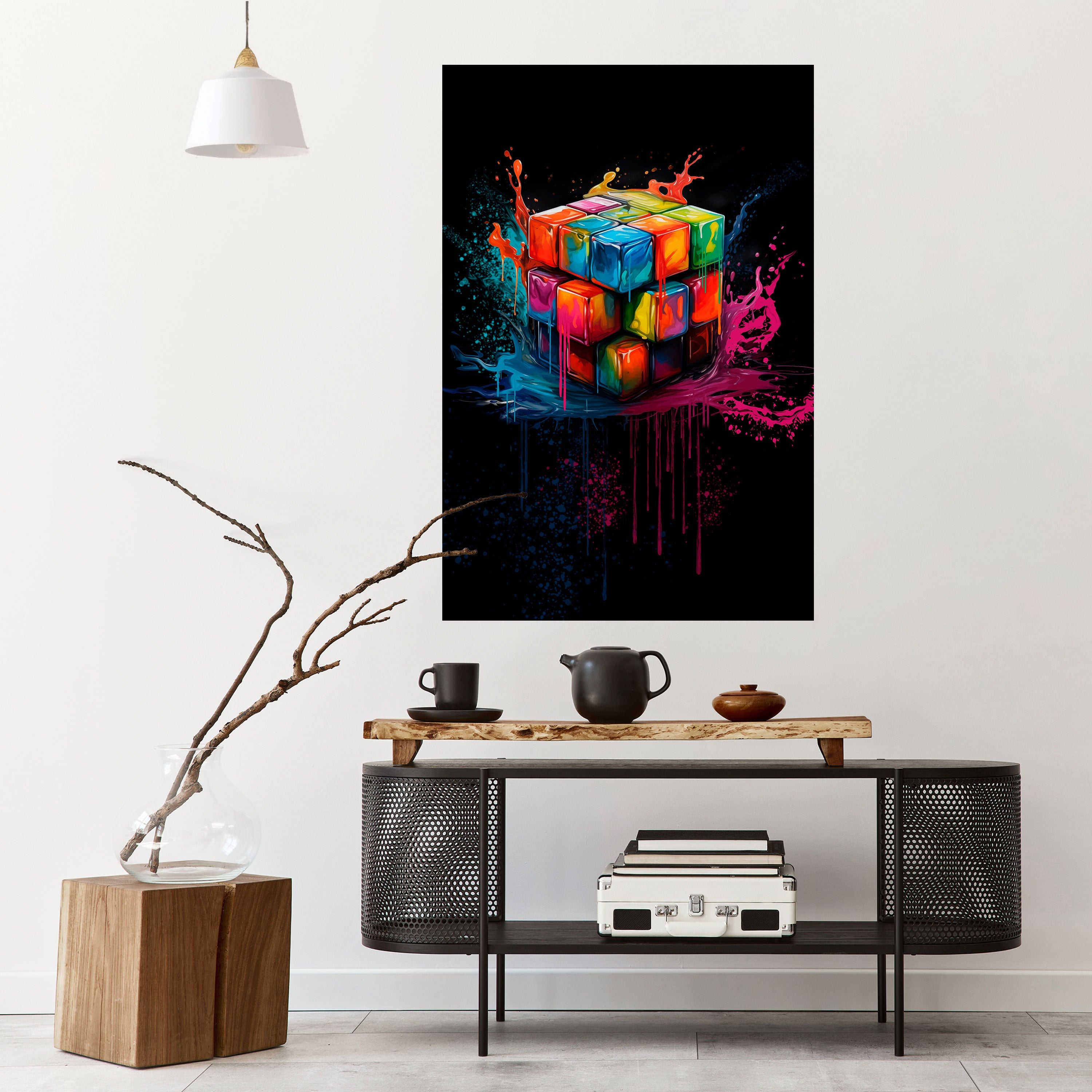 CUBE FUSION Vertikales Poster zum Abziehen und Aufkleben