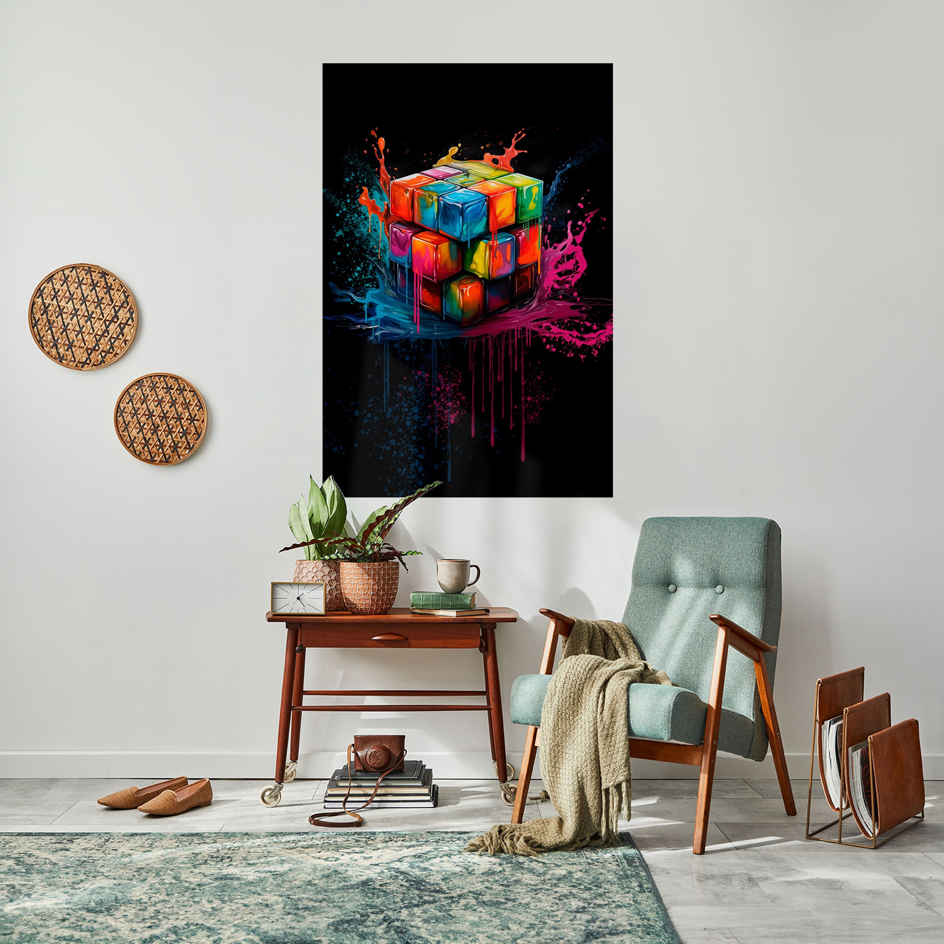CUBE FUSION Vertikales Poster zum Abziehen und Aufkleben
