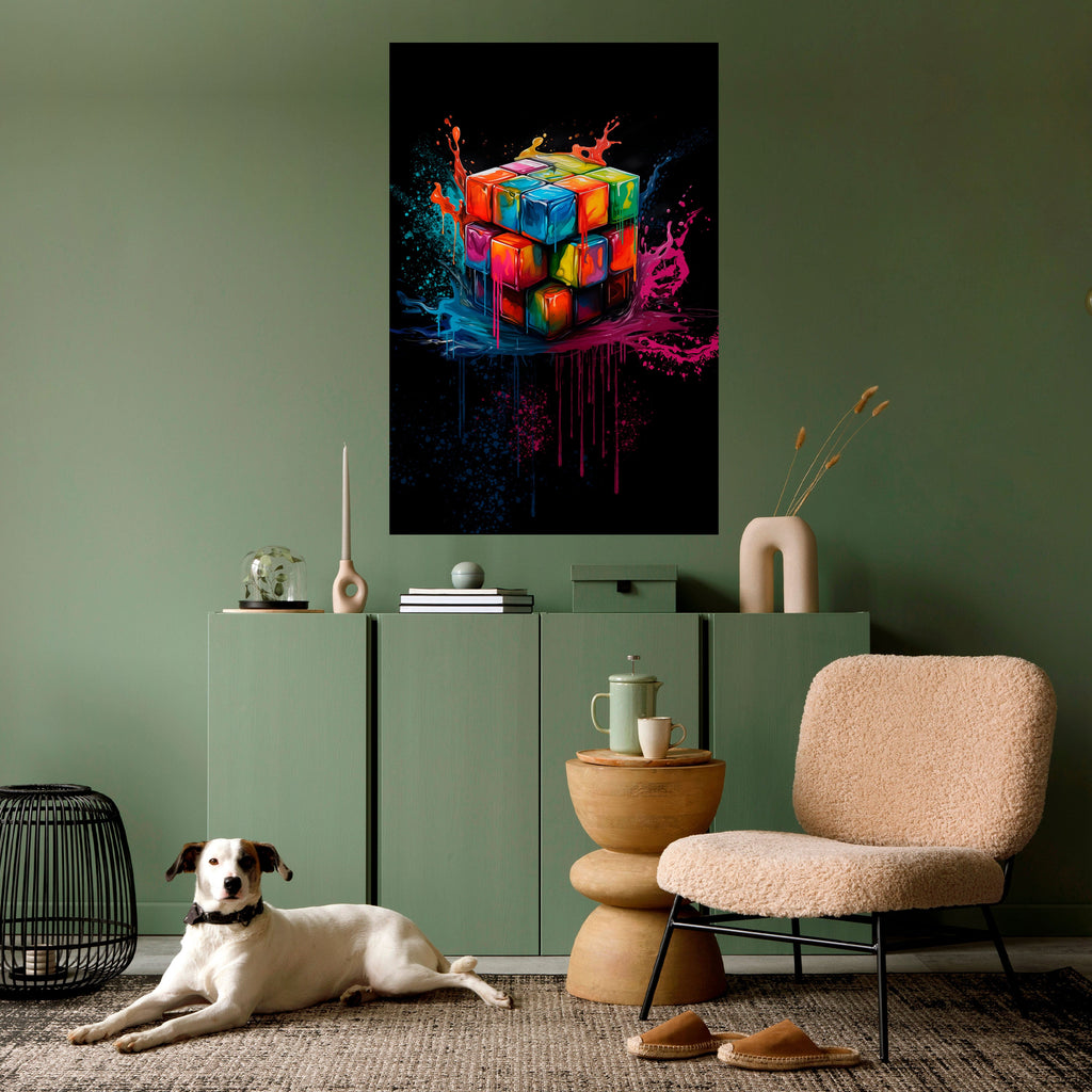 CUBE FUSION Vertikales Poster zum Abziehen und Aufkleben