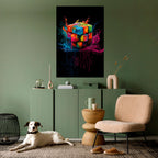 CUBE FUSION Selbstklebendes Poster - Hochformat