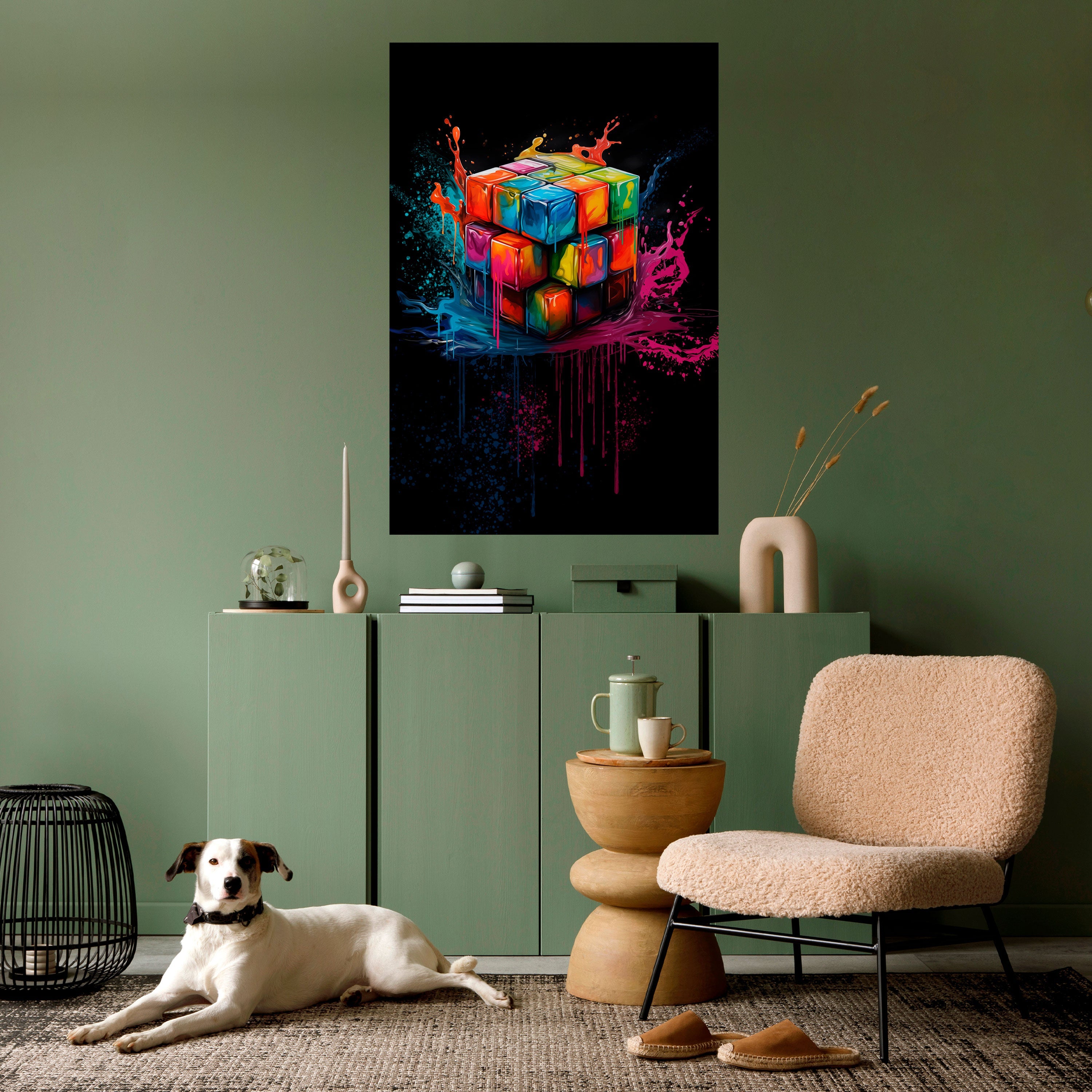 CUBE FUSION Vertikales Poster zum Abziehen und Aufkleben