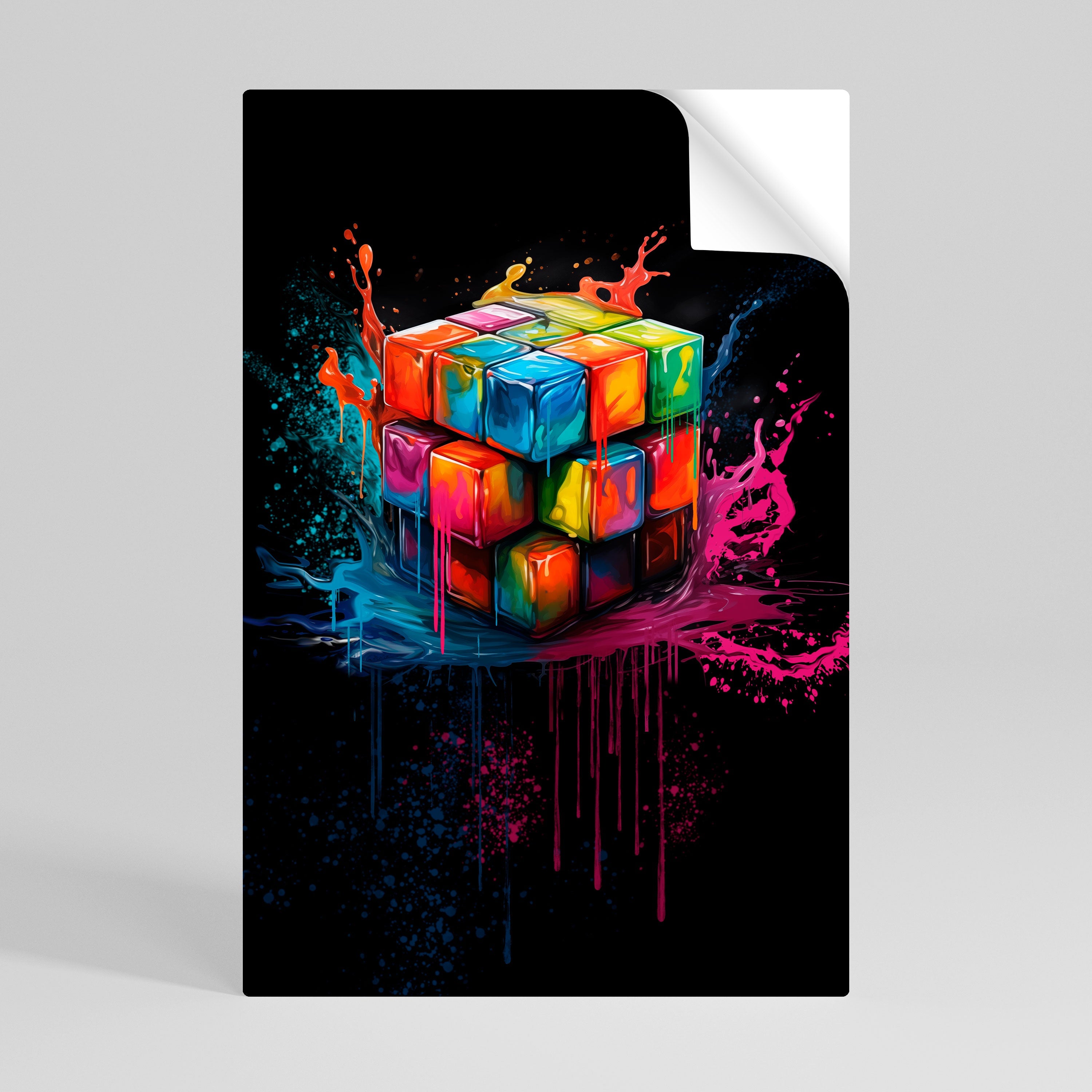 CUBE FUSION Vertikales Poster zum Abziehen und Aufkleben