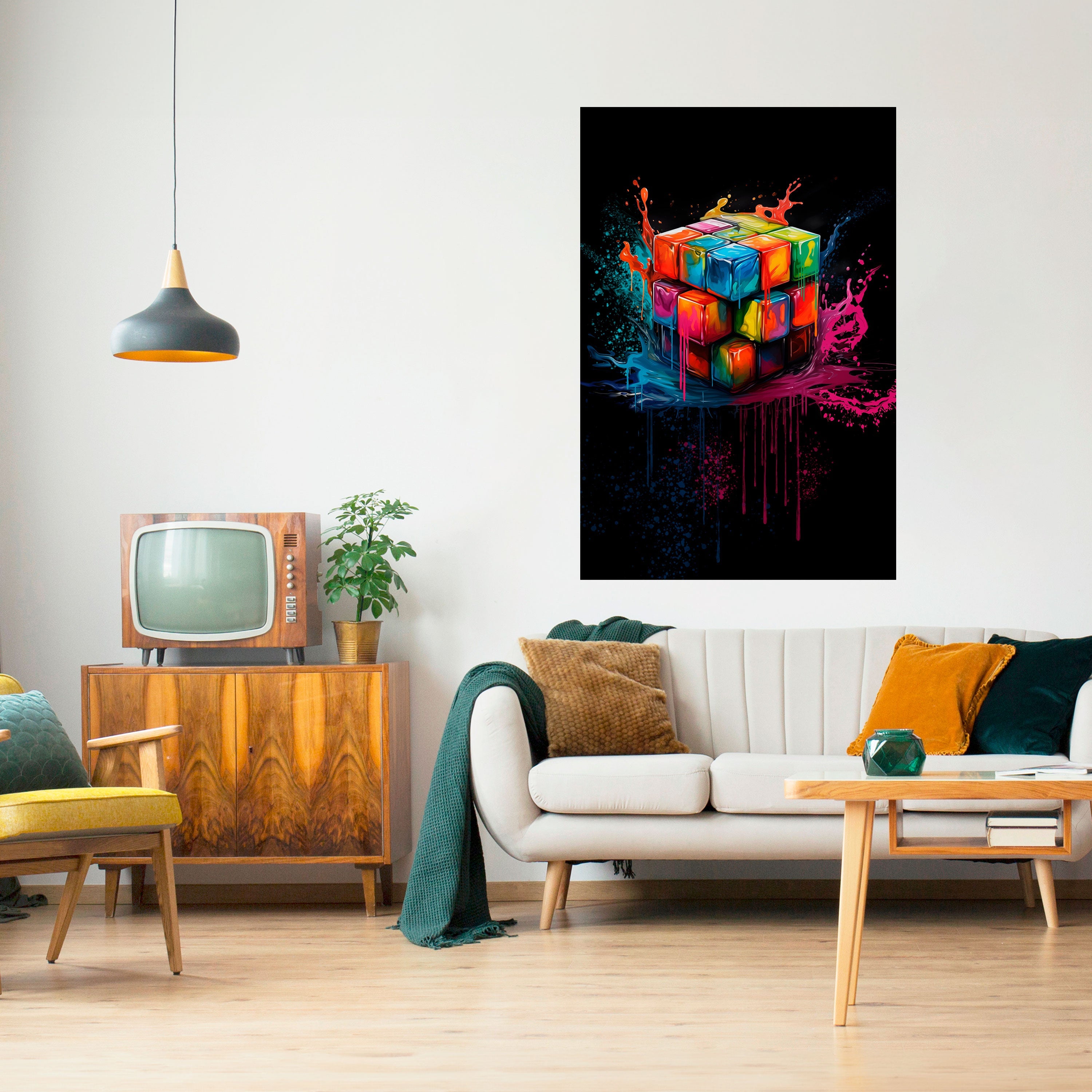 CUBE FUSION Vertikales Poster zum Abziehen und Aufkleben