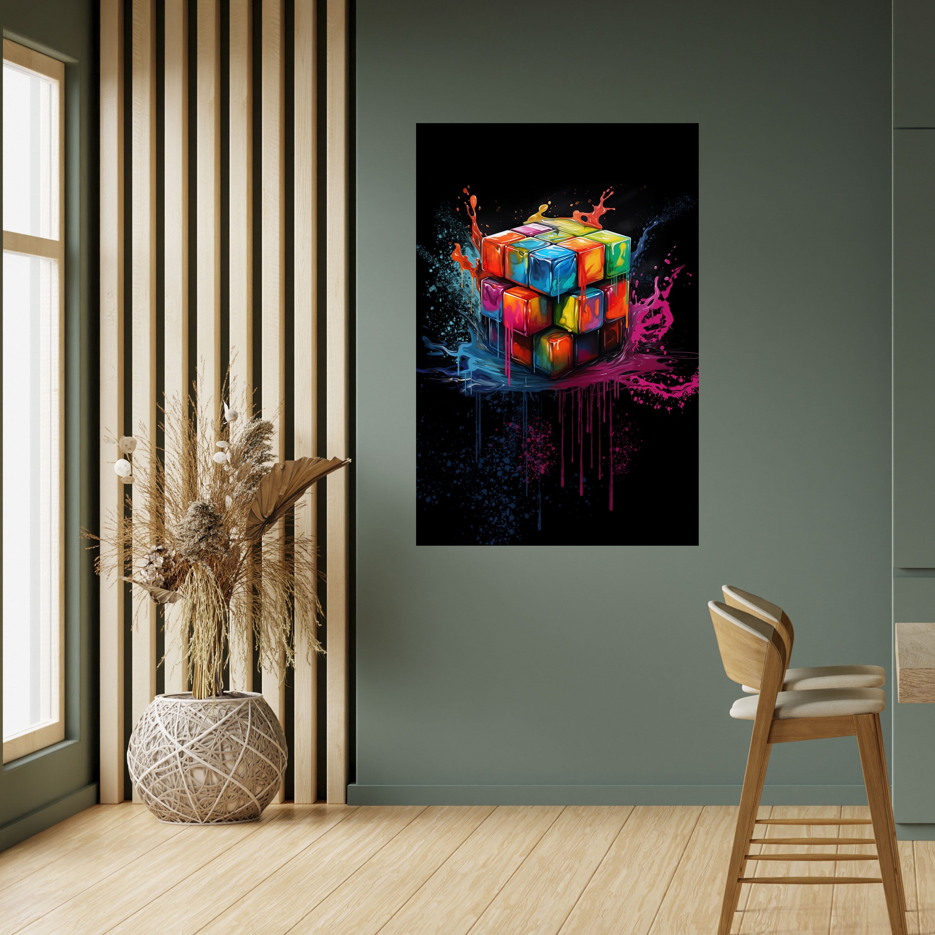 CUBE FUSION Vertikales Poster zum Abziehen und Aufkleben