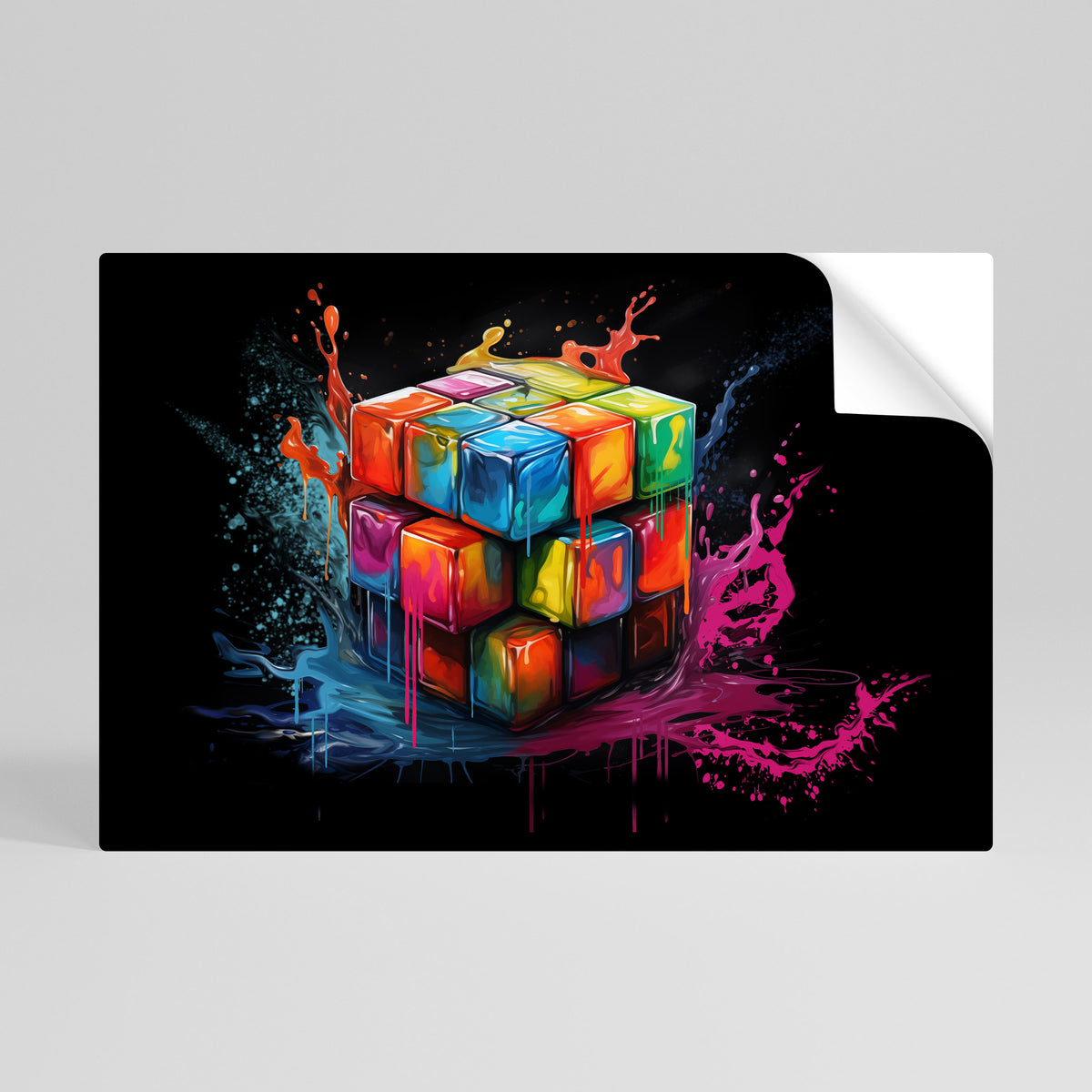 CUBE FUSION Selbstklebendes Horizontal-Poster