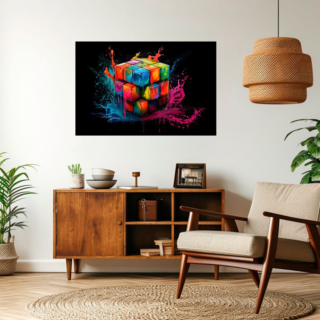 CUBE FUSION Peel and Stick Horizontal Poster