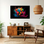 CUBE FUSION Selbstklebendes Horizontal-Poster