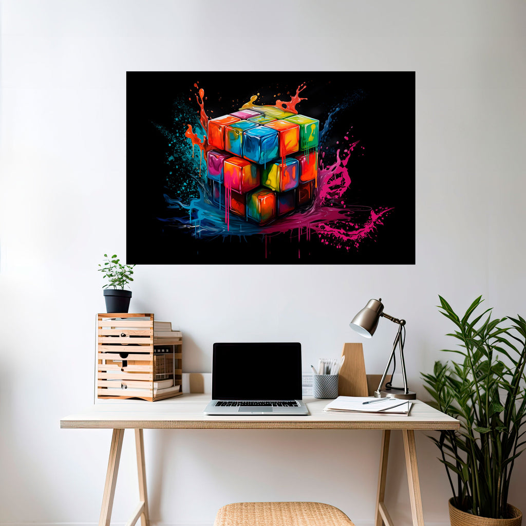 CUBE FUSION Peel and Stick Horizontal Poster