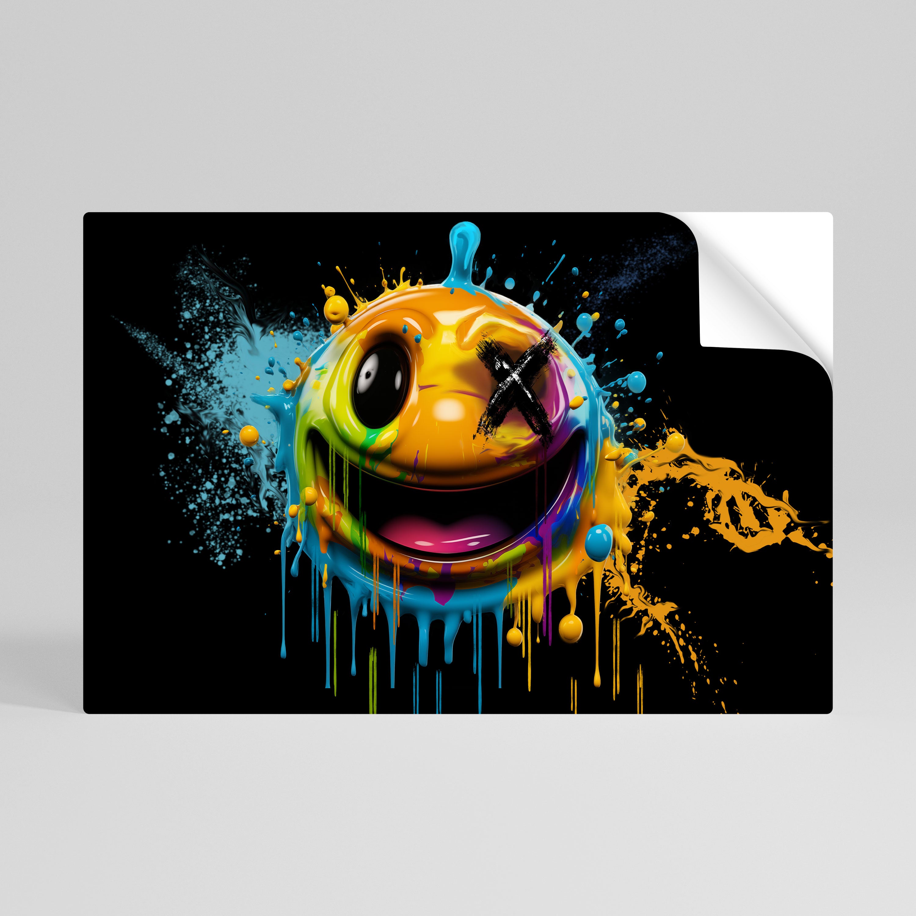 TRIPPY HAPPINESS Selbstklebendes Horizontal-Poster