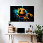 TRIPPY HAPPINESS Peel and Stick Horizontal Poster