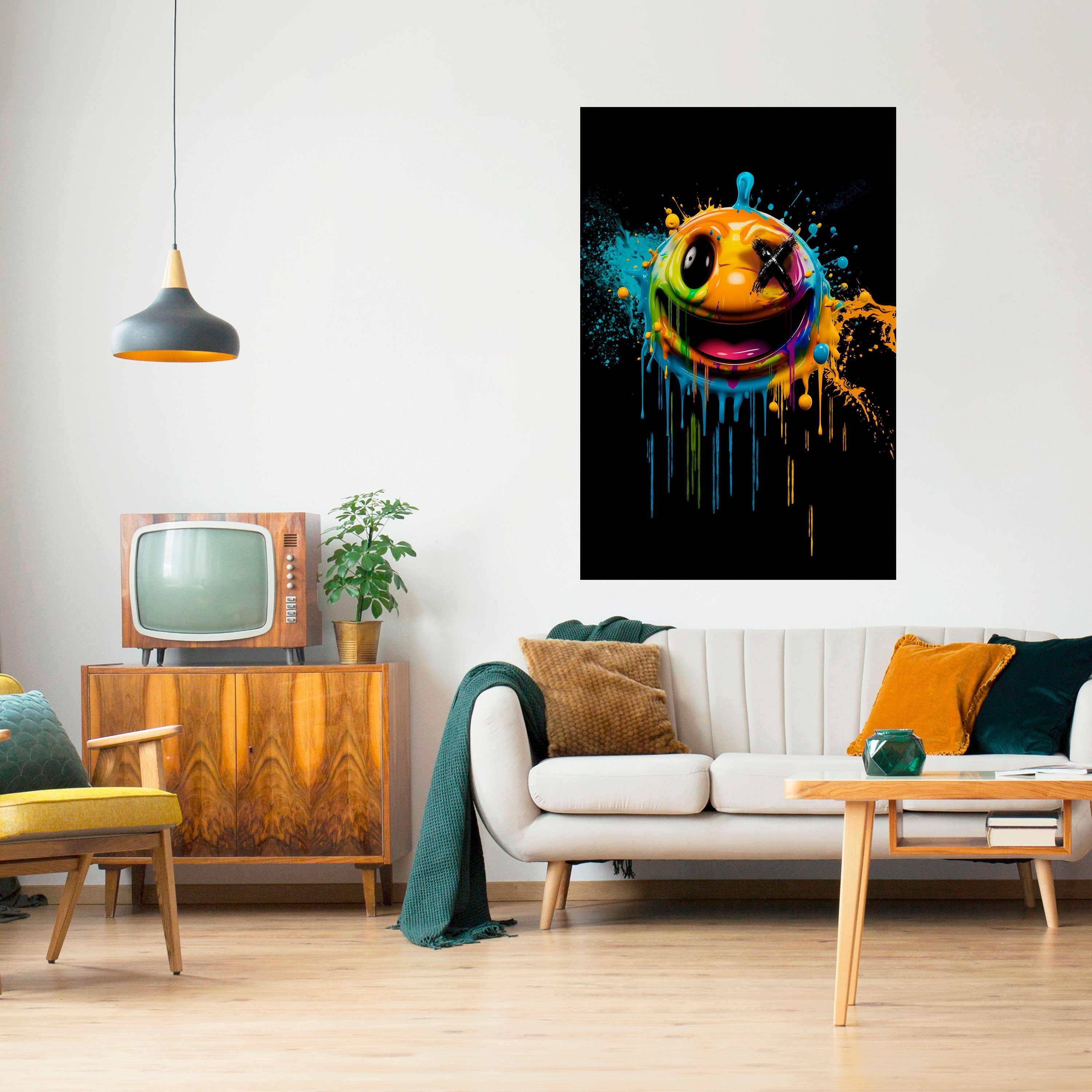 TRIPPY HAPPINESS Vertikales Poster zum Abziehen und Aufkleben