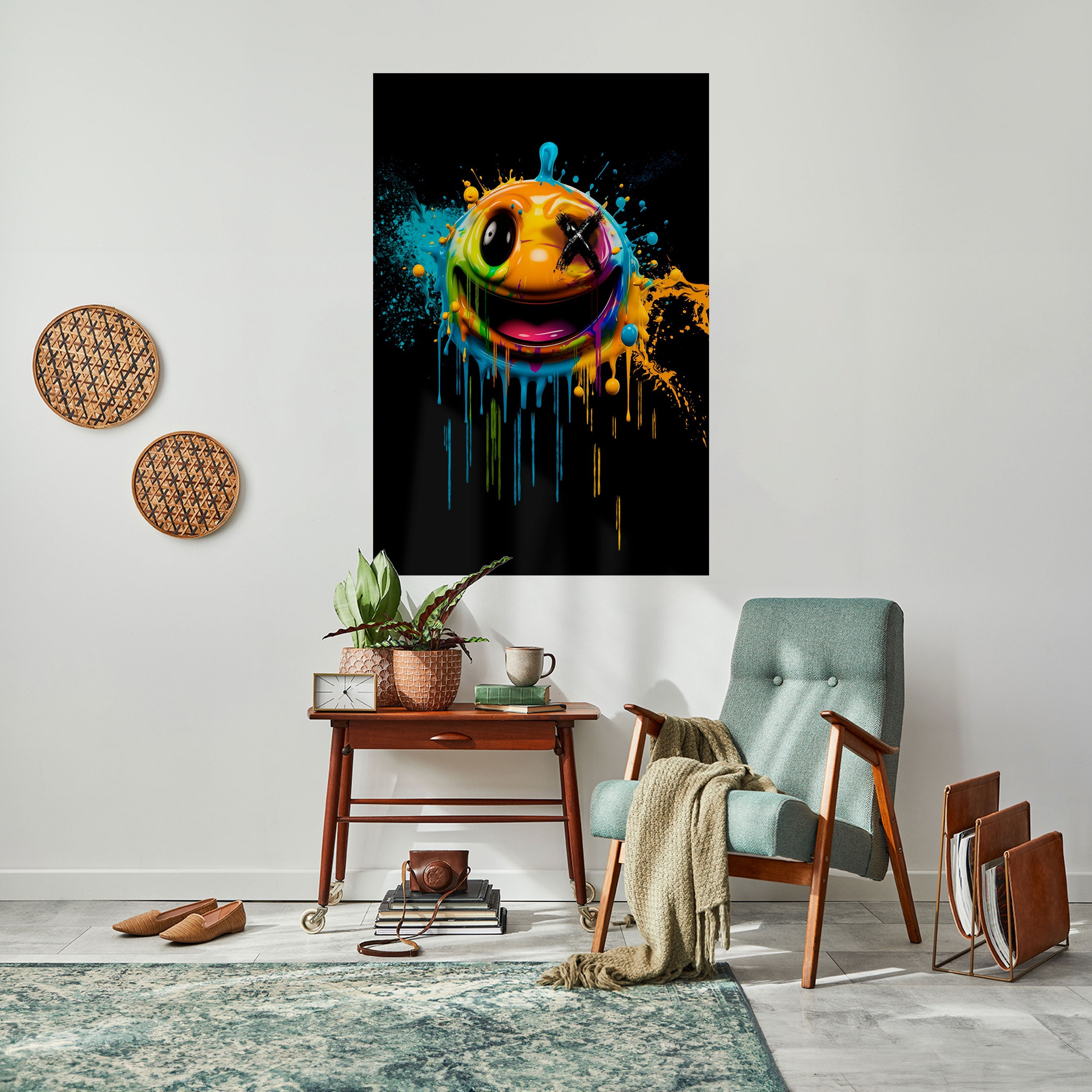 TRIPPY HAPPINESS Vertikales Poster zum Abziehen und Aufkleben