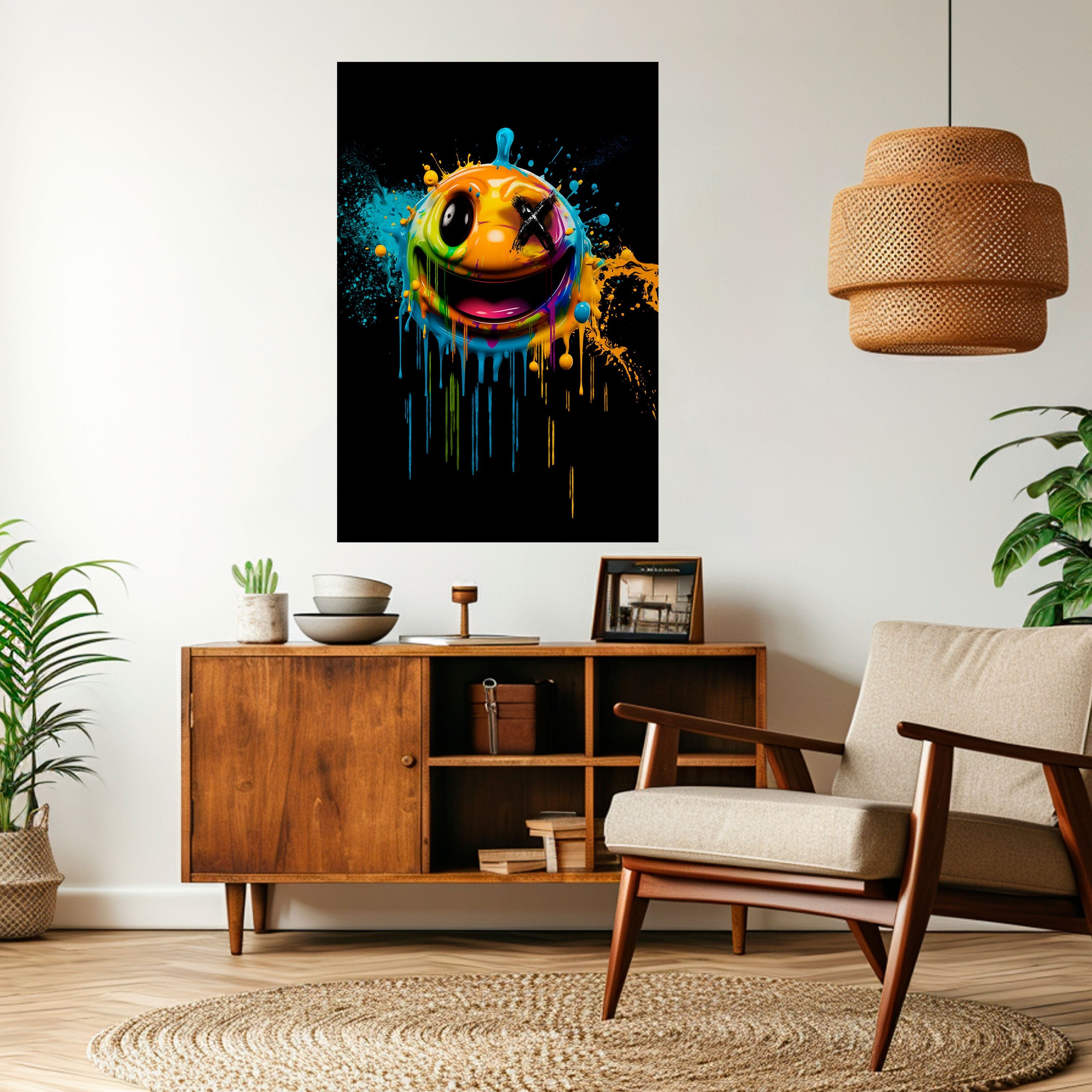 TRIPPY HAPPINESS Vertikales Poster zum Abziehen und Aufkleben